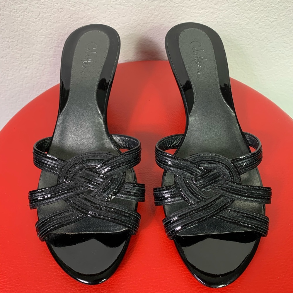 Cole Haan Kitten heel mule style sandal.